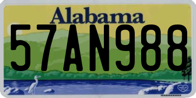 AL license plate 57AN988