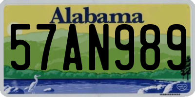 AL license plate 57AN989