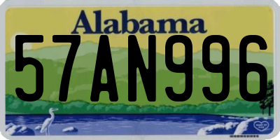 AL license plate 57AN996