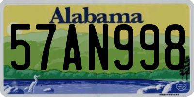 AL license plate 57AN998