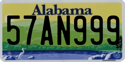 AL license plate 57AN999