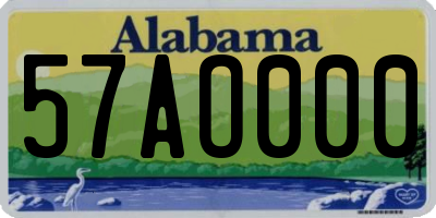 AL license plate 57AO000