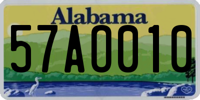 AL license plate 57AO010