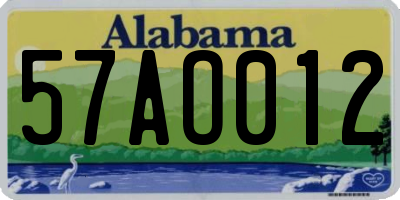 AL license plate 57AO012