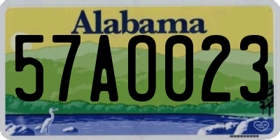 AL license plate 57AO023