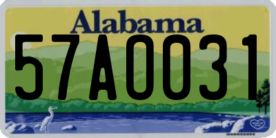 AL license plate 57AO031