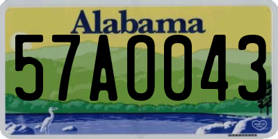 AL license plate 57AO043