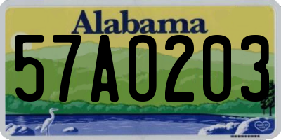 AL license plate 57AO203