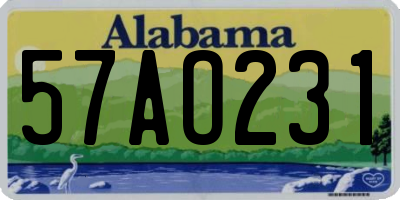 AL license plate 57AO231