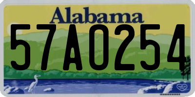 AL license plate 57AO254