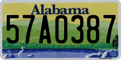 AL license plate 57AO387