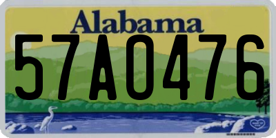 AL license plate 57AO476