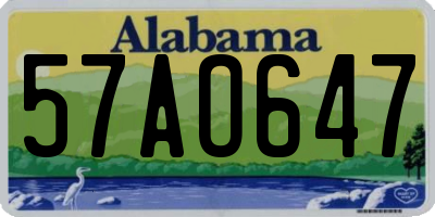 AL license plate 57AO647