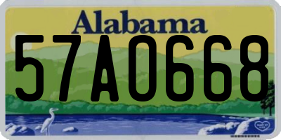 AL license plate 57AO668