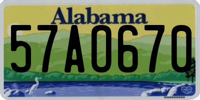 AL license plate 57AO670