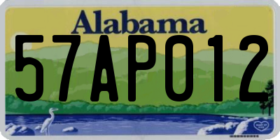 AL license plate 57AP012
