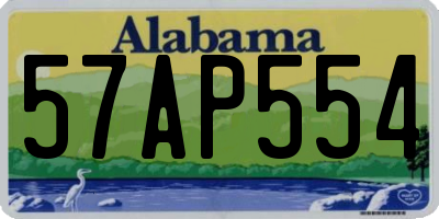 AL license plate 57AP554