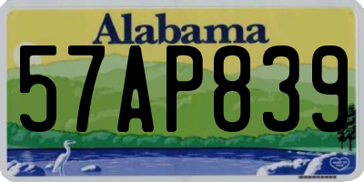 AL license plate 57AP839