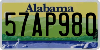 AL license plate 57AP980