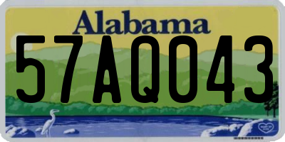 AL license plate 57AQ043