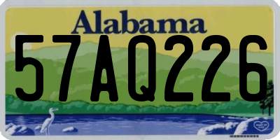 AL license plate 57AQ226