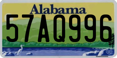 AL license plate 57AQ996