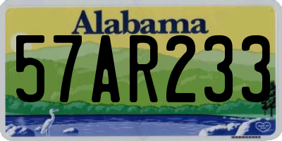 AL license plate 57AR233