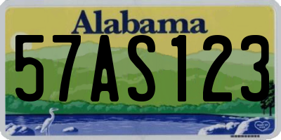 AL license plate 57AS123