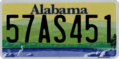 AL license plate 57AS451