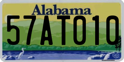 AL license plate 57AT010