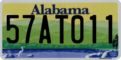 AL license plate 57AT011