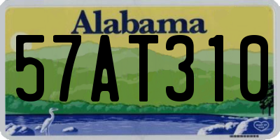 AL license plate 57AT310