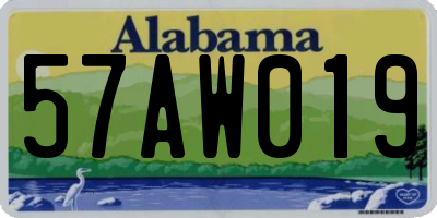 AL license plate 57AW019