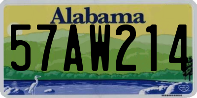 AL license plate 57AW214