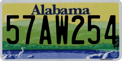 AL license plate 57AW254