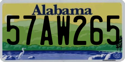 AL license plate 57AW265