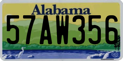 AL license plate 57AW356