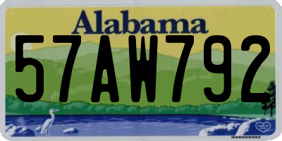 AL license plate 57AW792