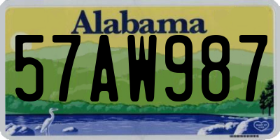 AL license plate 57AW987
