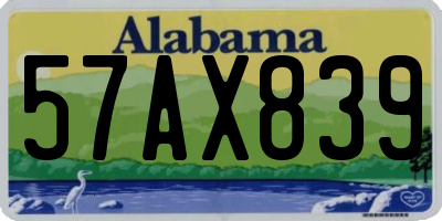 AL license plate 57AX839