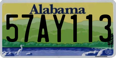 AL license plate 57AY113