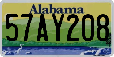 AL license plate 57AY208