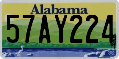 AL license plate 57AY224