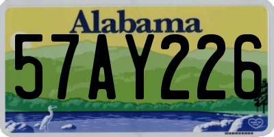 AL license plate 57AY226