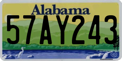 AL license plate 57AY243