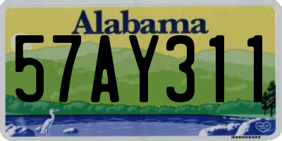 AL license plate 57AY311