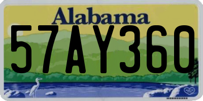 AL license plate 57AY360