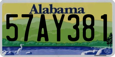AL license plate 57AY381