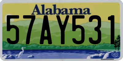 AL license plate 57AY531