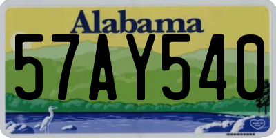 AL license plate 57AY540